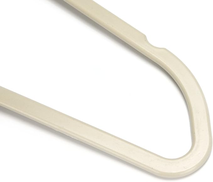 Quality Hangers Multi Pack Slim Plastic Hangers for Clothes - Sturdy Non-Velvet Pink Hangers with 360° Swivel Chrome Hook & Notches - Versatile for Coats Shirts Dresses (50, Ivory, 17.7" inch)