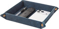 WAYIFON Valet Tray Desktop Storage Organizer – Premium PU Leather Catchall Bedside Vanity Tray Nightstand Caddy Holder for Remote Controller, Keys, Phone, Wallet, Coin, Jewelry,Blue