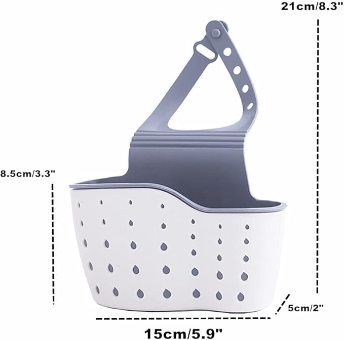 Kitchen Sink Caddy Sponge Holder Hang Basket for Scrubber Dish Brush Kitchen Accessories Organizer (off-white)