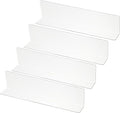 PATIKIL 4 Pack Shelf Dividers for Closet Organization, 9.9x1.2x2.4 Acrylic Closets Separator Kitchen Cabinet Shelves Under Bed Blocker for Bedroom Kitchen Office, Clear