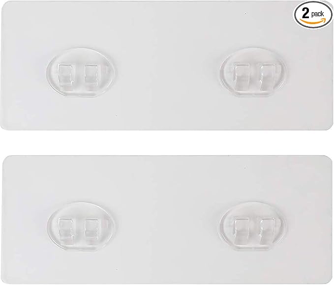 Shower Caddy Adhesive Replacement Stickers Sticker Shelf Basket Strips Suction Hooks Large Strong Hook for Bathroom Storage Corner Transparent Shelves Wall Mount 2 Hooks 6 1/2"