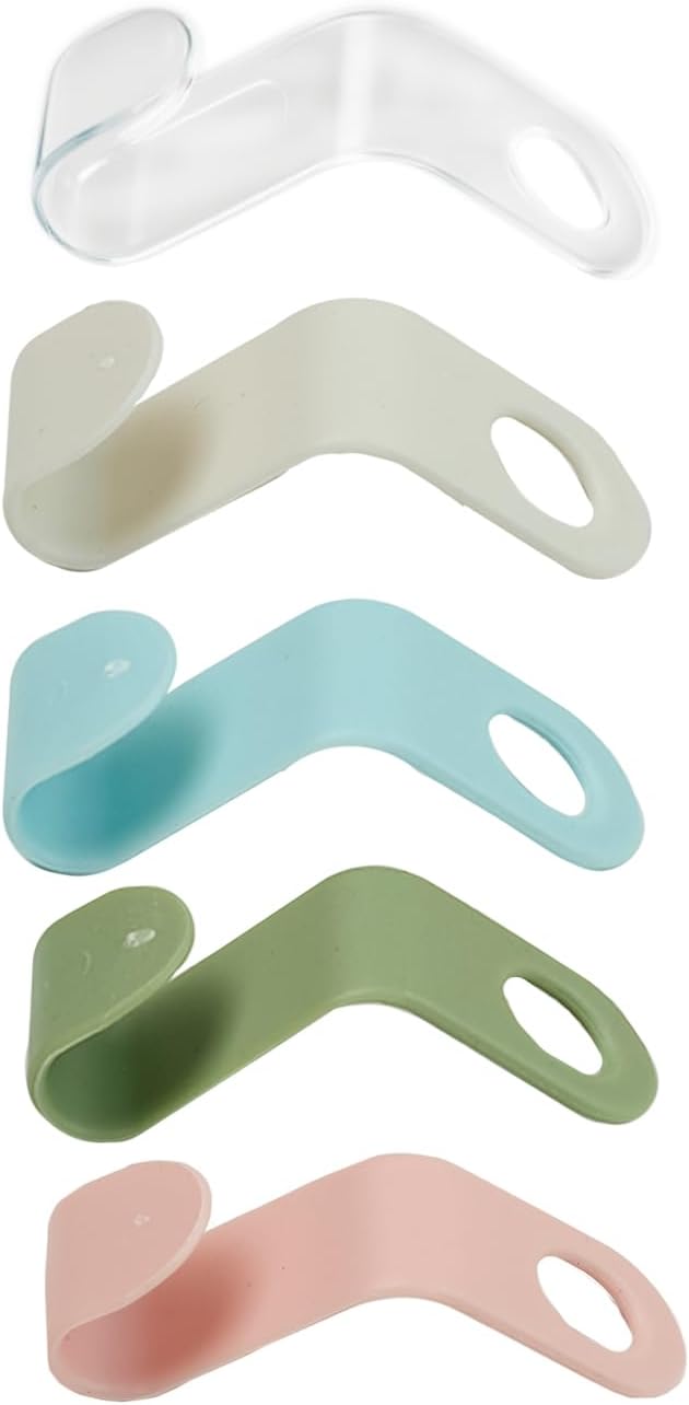50 Pcs Closet Hanger Connector Hooks Space Saving Clothes Hanger Extenders for Wardrobe Organization Multi-Layer Cascading Hanger Hooks in Mixed Colors and Clear