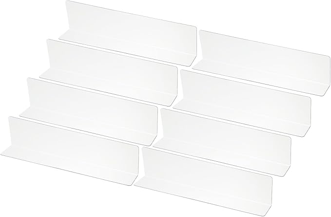 PATIKIL 8 Pack Shelf Dividers for Closet Organization, 9.9x1.2x2.4 Acrylic Closets Separator Kitchen Cabinet Shelves Under Bed Blocker for Bedroom Kitchen Office, Clear