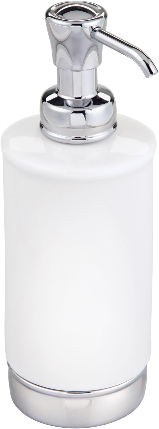 iDesign Hand Soap Dispenser for Bathroom or Kitchen - Refillable Soap Pump Bottle - White