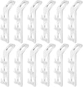 Space Saving Clothes Hanger Hooks, Multi Function Cabinet Organizer with 3 Hooks per Hanger, Connectable Wardrobe Space Saver for Pants Bags Accessories, Heavy Duty Thick PP