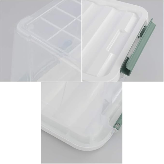 Gloreen 20 Quart Clear Storage Bins with Lid and Handle, Multipurpose Stackable Plastic Storage Latches Box/Containers,set of 4