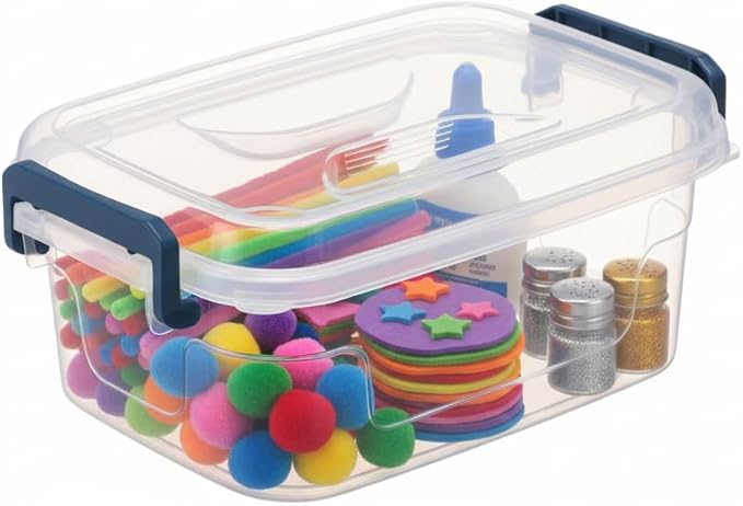 Tribello Small Clear Storage Bins with Lids, Stackable Plastic Storage Containers for Home Organization – Totes for Closet and Underbed Storage, 2.6 Quarts