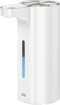 EKO Aroma Pro 13.5 fl oz Touchless Automatic Liquid Soap Dispenser, Rechargeable Electric Hand & Dish Soap Dispenser for Bathroom and Kitchen, IPX7 Waterproof, Adjustable Volume Control (White)