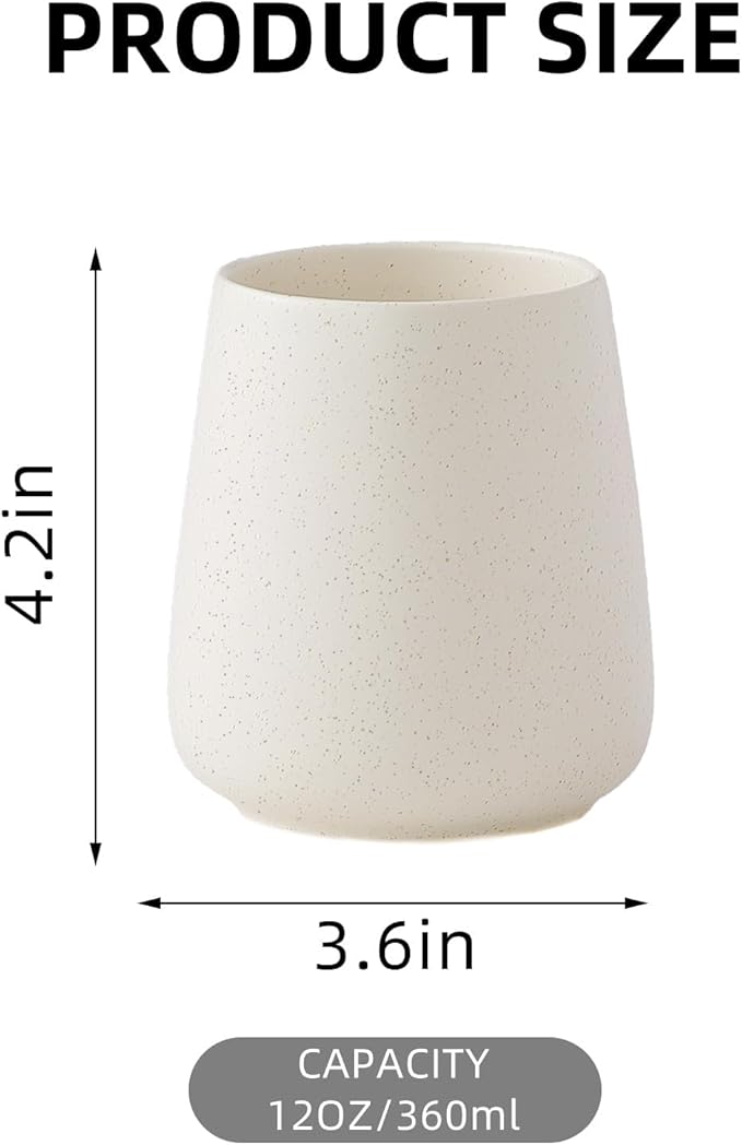 Beige Toothbrush Holder for Bathroom - Ceramic Tooth Brushing Holders, Toothbrush Cup, Toothpaste Organizer for Bathroom Countertop, Makeup Brush Holder, Pen Holder for Home Desktop Storage