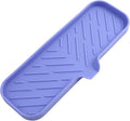MicoYang Silicone Bathroom Soap Dishes with Drain Spout-Bathroom and Kitchen Sink Organizer,Sponge Holder,Dish Soap Tray,Perfect for Dispenser,Scrubber,Bottle on Sink or Counter-Light Purple 12"×4"