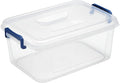 Tribello Clear Storage Bins with Lids, Stackable Plastic Storage Containers for Home Organization – Clear Totes for Closet and Underbed Storage, 9.5