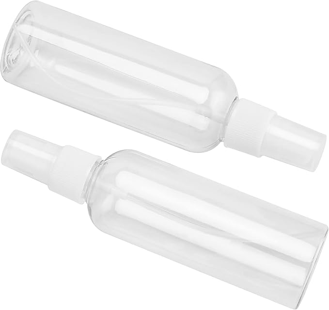 50 PCS 30ml 1oz Clear Spray Bottles, Small Plastic Fine Mist Spray Bottles Bulk, Empty Refillable Travel Size Containers for Essential Oils, Hair Perfume Liquid