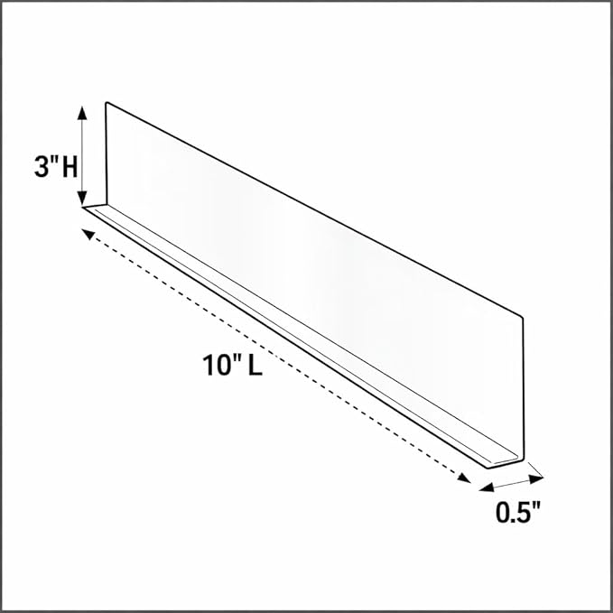 Clear Plastic Shelf Divider 3" H x 9-9/16" L with Adhesive Mount by ClipStrip | 20 mil Thick | Crystal Clear PVC Retail Shelf Separator | Item SD-3010, Pack of 50