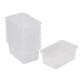ECR4Kids Scoop Front Storage Bins, Multipurpose Organization, Clear, 10-Piece