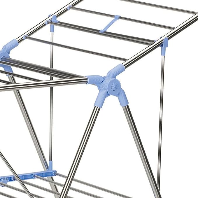 Household Essentials Collapsible Adjustable Gullwing Metal Clothes Drying Rack, Grey