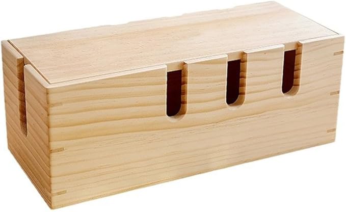 Extra Large Cable Management Box, Wood Cord Hider Box & Organizer for Power Strip, TV Wires & Set-Top Boxes and Electronic Accessories(light brown)
