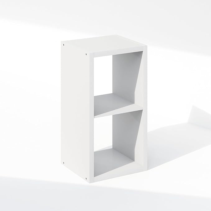 Furinno Cubic Closet Organizers and Storage, 2-Cube Closet Organizer, Open Shelf Closet Storage, Extra Thick Frame for Wardrobe, Bedroom, Living Room, White