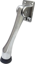 QCAA Solid Brass Drop Down Door Stop, 5", Satin Chrome, 1 Pack