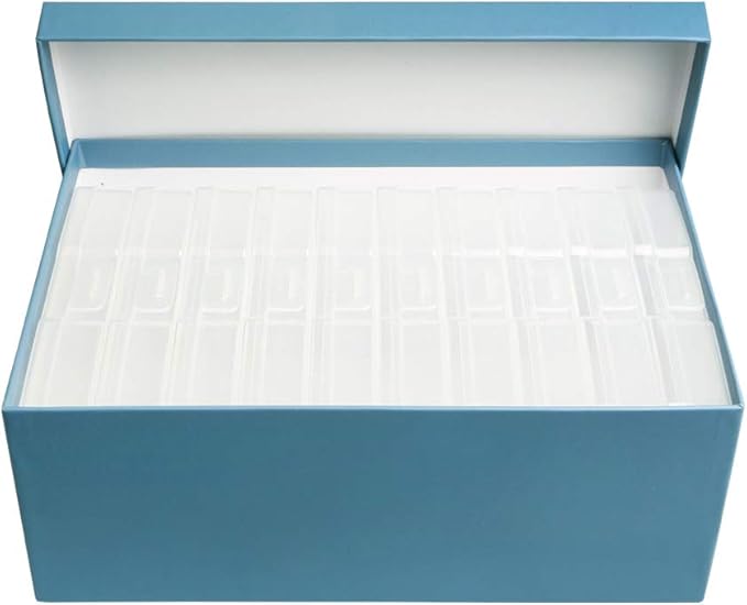 novelinks Photo Case 4" x 6" Photo Storage Box, 10 Inner Picture Storage Containers & Photo Organizer Cases, Portable Photo Craft Keeper for Photos, Crafts, Cards (Sky Blue, 2Pack)