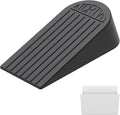 Rubber Extra Large Door Stoppers - 1 Pack Black 1.9 Inches Big Door Stopper Wedge for Bottom of Doorstop,Door Stop for Heavy Duty Doors for Commercial & Home with Self Adhesive Holder
