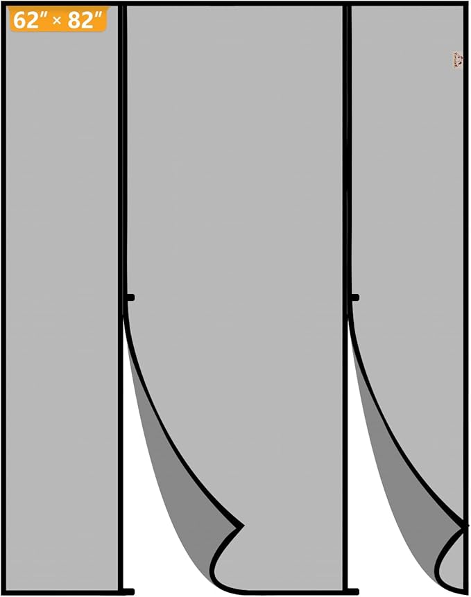 Yotache Magnetic Screen Door for Sliding & French Doors 62"x82", Screen Size 64"x83" Reinforced Mesh with Strong Magnets for Double Door & Large Size Front/Back Patio Doors