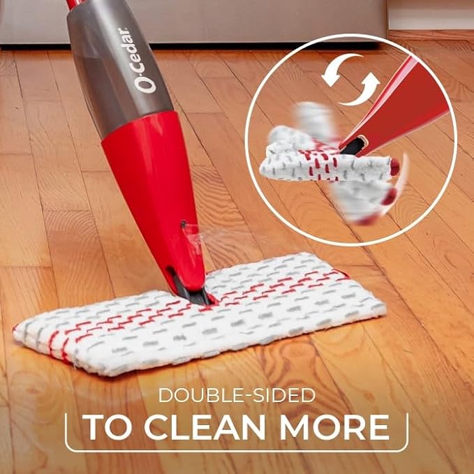 O-Cedar Genuine ProMist MAX Spray Mop Head Replacement (Pack of 4) | Machine Washable | Reusable | Microfiber Refill | Removes 99% of Bacteria