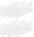 uxcell 6pcs Clear Shelf Dividers, 10"x3.9" Plastic L-Shaped Shelf Separator, Transparent Organizer Divider for Supermarket Store Commodity Classification