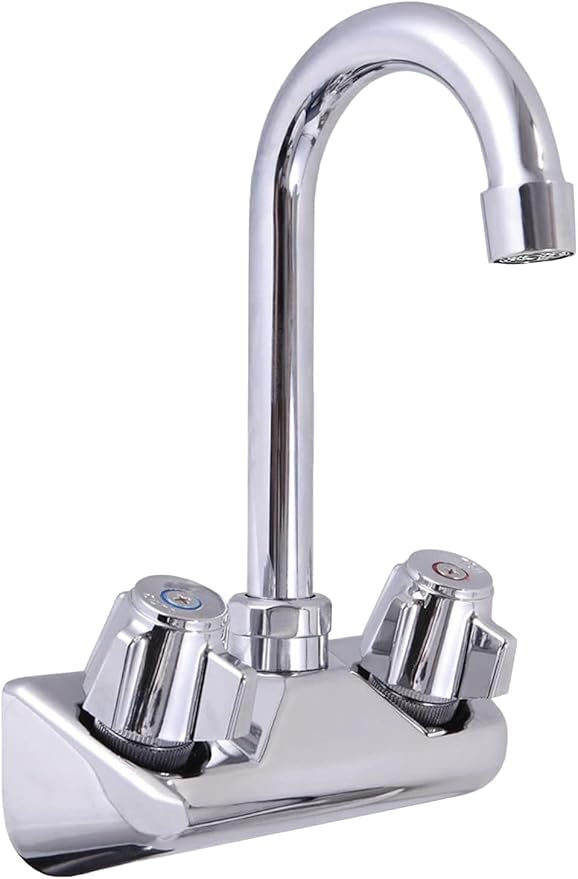 15" x 17" Stainless Steel Wall Mount Hand Sink with Gooseneck Faucet & Side Splash – NSF Certified Commercial Handwashing Basin