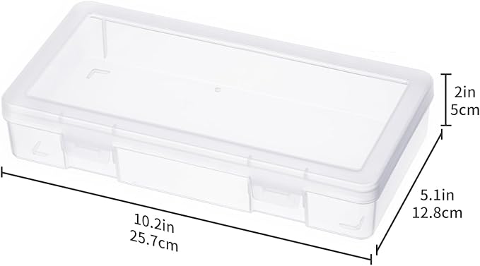 novelinks Plastic Clear Storage Containers for Organizing, Craft Storage Organizers and Stackable Storage Bins with Lids for Pencil Box, Bead, Cookie Cutter, Board Game (9 Pack Medium)