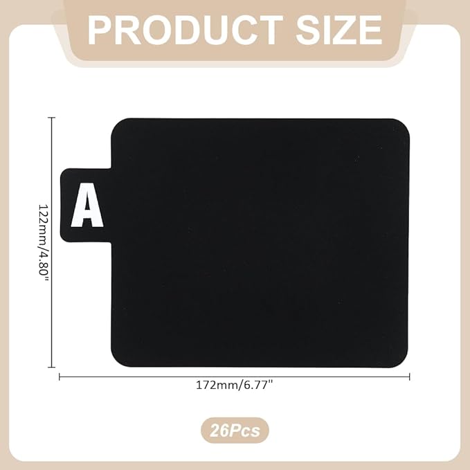 WADORN 26 Pack Vinyl Dividers Black Record Storage A-Z Alphabetical Index Tabs Organizer Shelf Separators for Album Covers Comic Home DJ Setup Music Library Binder Collection