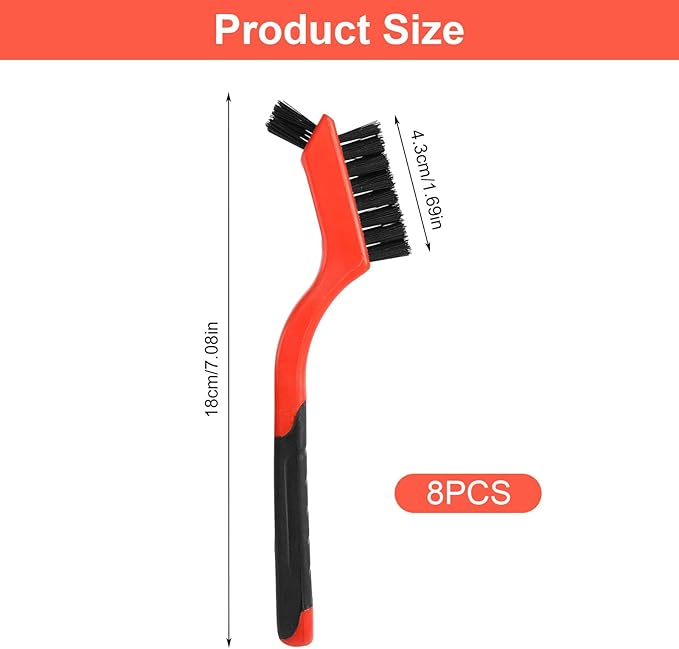 8Pcs Nylon Cleaning Brushes, Bristles Scratch Brush Set, Nylon Bristle Brushes Small Cleaning Brushes for Daily Cleaning Dirt Removal