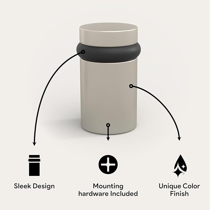 Mega Handles Floor Door Stopper, Quickly Installed Wall Protector, Wall Protectors from Door Knobs, Floor Door Stop with Mounting Hardware Included - Satin Nickel - 2 Inch