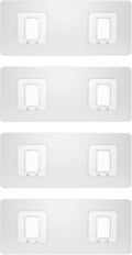 Lsnisni 4 Pack Shower Caddy Adhesive Replacement, Waterproof Adhesive Strips for Shower Shelf, Strong Adhesive Flat Hooks for Bathroom Storage Shelves and Kitchen Racks No Drilling, Clear