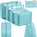 7set Packing Cubes for suitcases Travel Storage Bag Mesh Breathable Travel Packing Cubes for Suitcases Durable Travel Compression Storage Shoe Bag