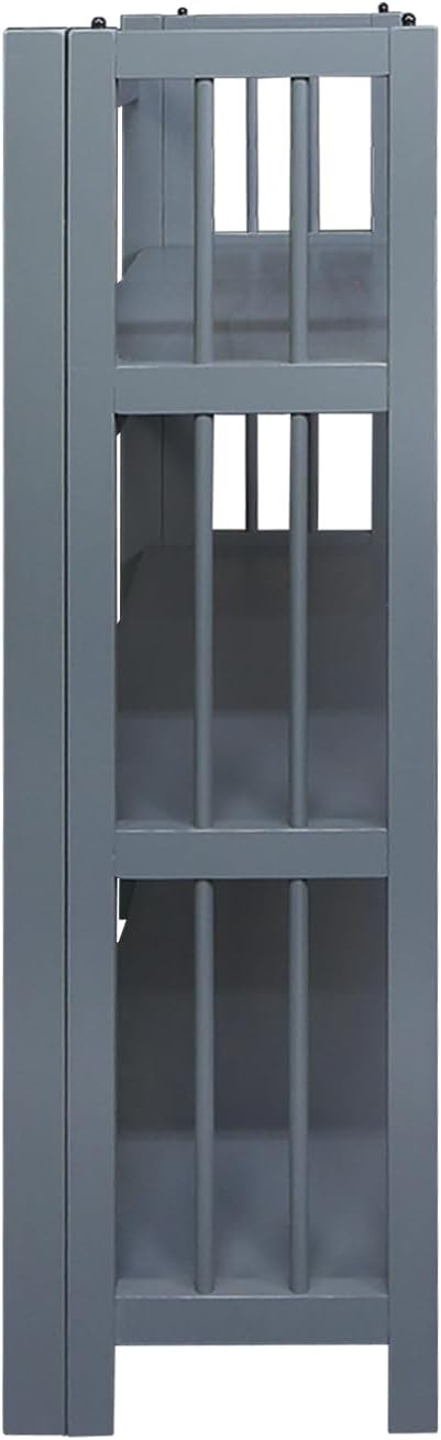 Casual Home 3-Shelf Folding Stackable Bookcase (27.5" Wide)-Slate Gray