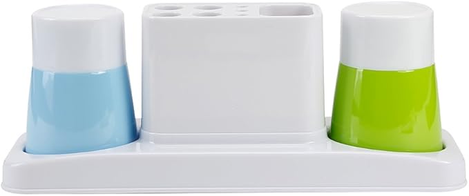 Bathroom Toothbrush Toothpaste Stand Organizer Plastic Storage Rack Set