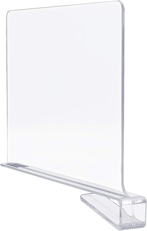 Sorbus 4 Acrylic Shelf Dividers for Shelves, Great Organizer for Clothes, Linens, Purse Separators, Versatile for Closets, Kitchen Cabinets, Bedroom (4-Pack)