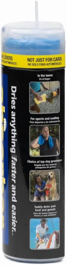 CleanTools the absorber® Large 27-Inch x 17-Inch, Blue - Synthetic Premium Drying Chamois Cloth for Car - Super Absorbent, Scratch-Free and Washable