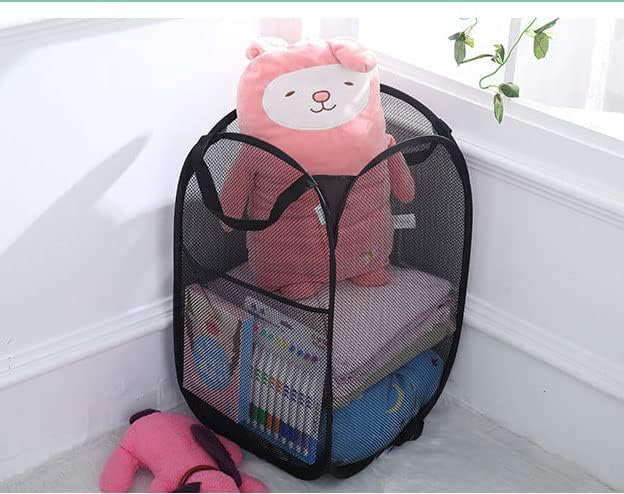 2 Laundry Baskets, pop-up Laundry Baskets, Foldable mesh Laundry Baskets (Each with 2 Reinforced Handles)…, Blue