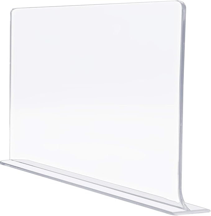 Sorbus Acrylic Adhesive Shelf Divider Organizers, w/Self Adhesive Tape, Great for Closet Organization, Clothes, Linens, Purse Separators, Kitchen Cabinets, Bedroom, 6-Pack, Clear (11x1x8)