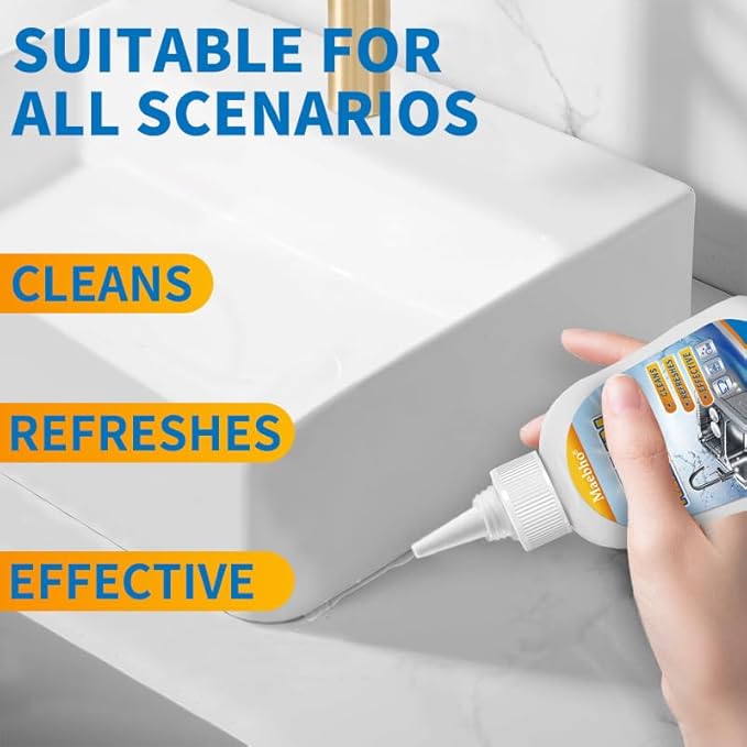 Cleaning Remover Gel,Powerful Home Stain Cleaner Gel, Suitable for Front Loader Washing Machine Seal, Bathroom Grout, Shower, Caulk,Kitchen Tile Gaps (6.76 oz)