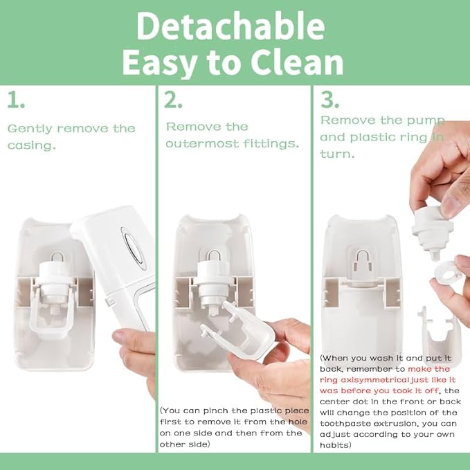 Toothbrush Holder and Toothpaste Dispenser Set, Automatic Toothpaste Squeezer Dispenser, Dispenser Toothpaste Squeezer Kit, Wall Mounted Bathroom Accessories (Black)
