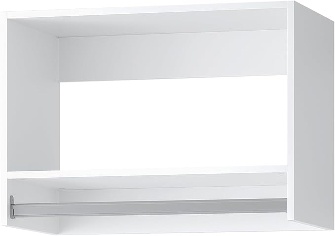 Tall Hanging Closet Unit, Modular Closet System, Wood Closet System Organizer with Storage for Walk in Closets, Clothing Rack Wardrobe Closet for Hanging Clothes, Bedroom, White, 34.5" W