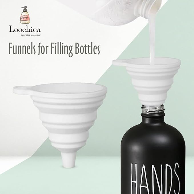 2 Pack Black Glass Soap Dispenser Set with Tray, Hand and Dish Glass Soap Dispensers for Kitchen Sink, Matte Black Soap Dispenser Suitable for Kitchen Sink, Rustic Kitchen Décor