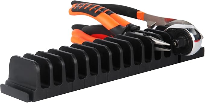 12 PCS Plier Organizer for Toolbox & Tool Drawer, Magnetic Plier Holders, Modular Tool Box Organizers for Professional Mechanics, Technicians (Black)