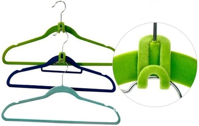 STOBAZA 20pcs Space-Saving Hanger Connectors Mini Hooks for Clothes Organizer Slip Flocking Hanger Hook