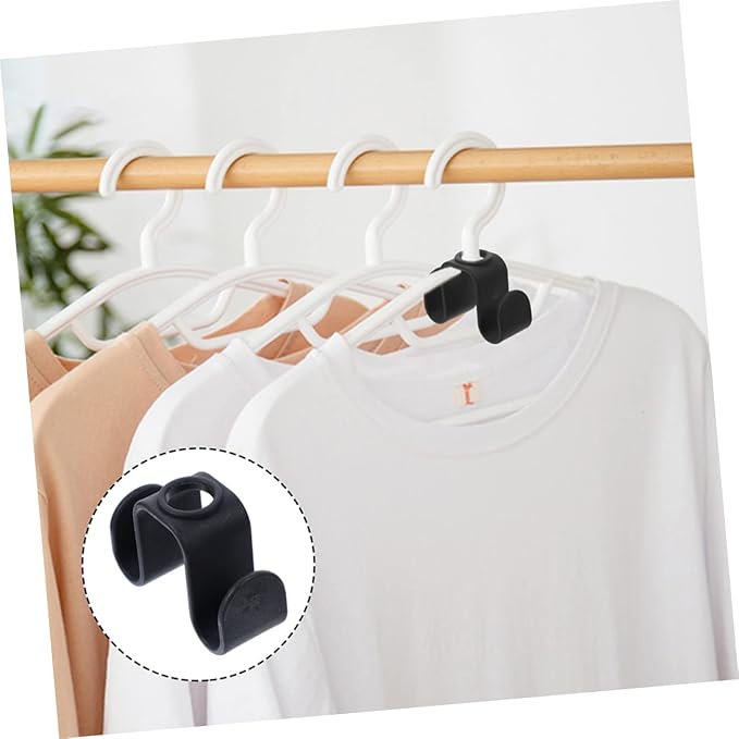 Homoyoyo 10pcs Closet Double Sided Hanger Hook Hangers for Clothes Hooks for Clothes Connector s Organizer Connecting Buckle s Double-Sided Connector s Abs