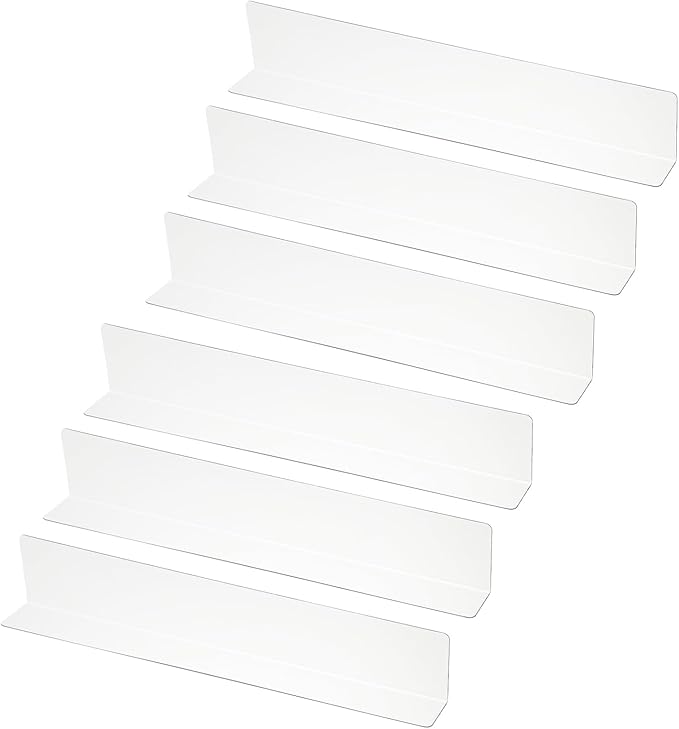 PATIKIL 6 Pack Shelf Dividers for Closet Organization, 13.8x1.57x2.4 Acrylic Closets Separator Kitchen Cabinet Shelves Under Bed Blocker for Bedroom Kitchen Office, Clear