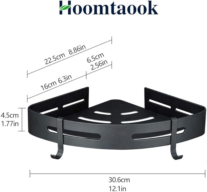 Hoomtaook Adhesive Corner Shelf Bathroom Shower Caddy Organizer for Kitchen Toilet No Drilling 2-Tier Bathroom Corner Shelves Shower Caddies
