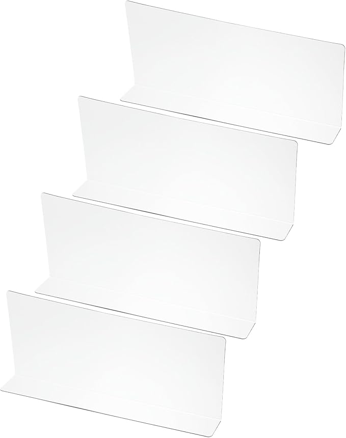 PATIKIL 4 Pack Shelf Dividers for Closet Organization, 11.1x1.6x4.8 Acrylic Closets Separator Kitchen Cabinet Shelves Under Bed Blocker for Bedroom Kitchen Office, Clear